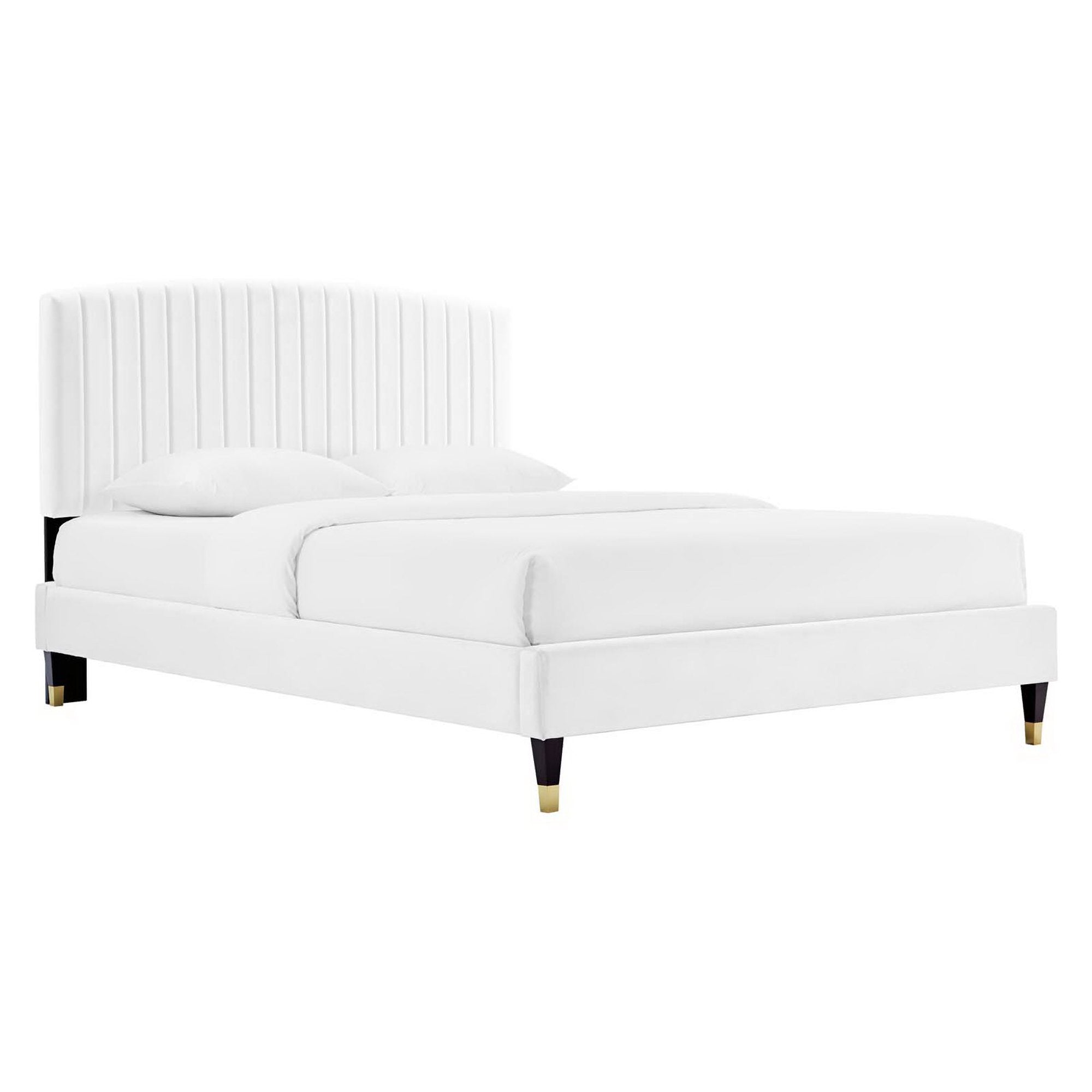 Valois Queen Platform Bed – White Denmark Home