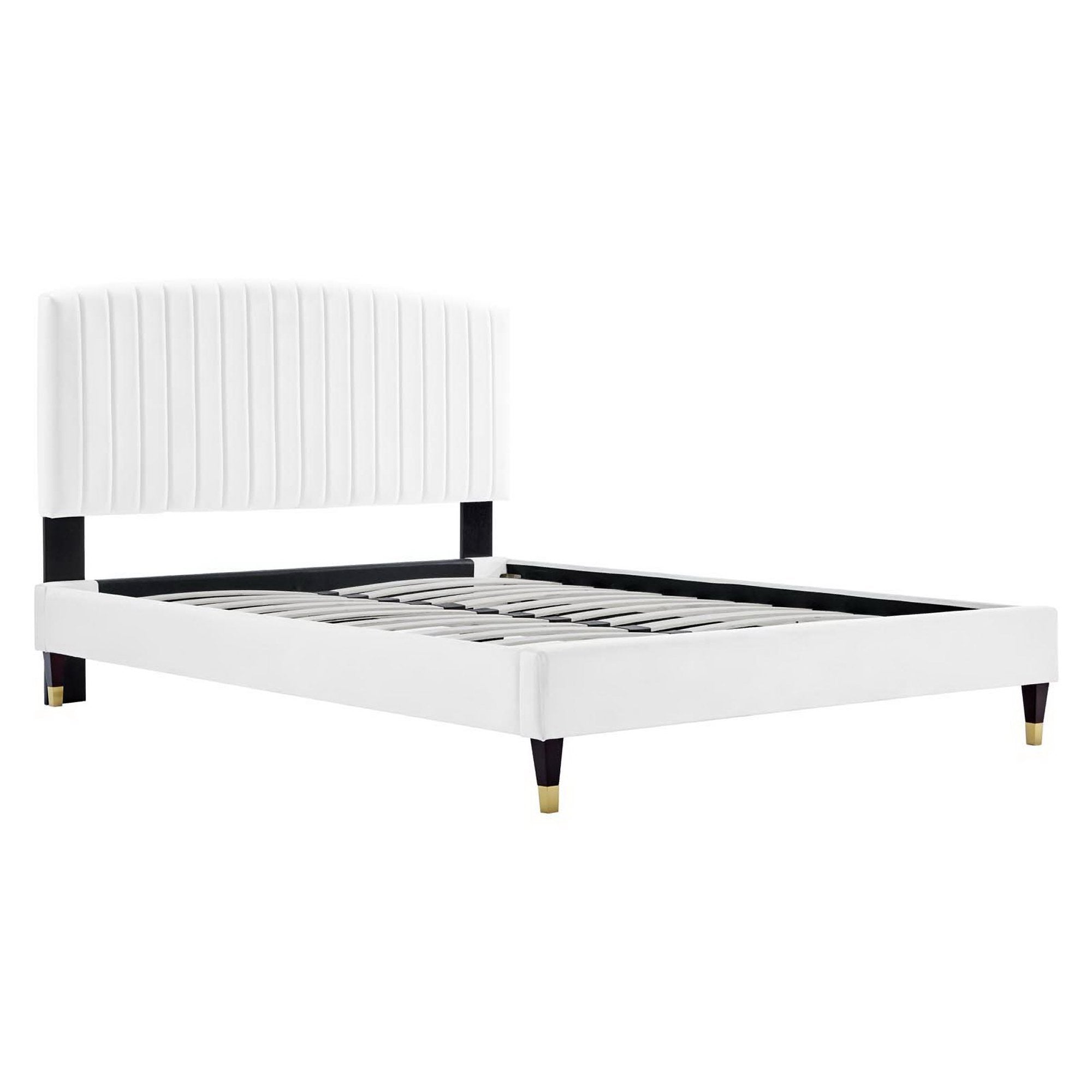 Valois Queen Platform Bed – White Denmark Home