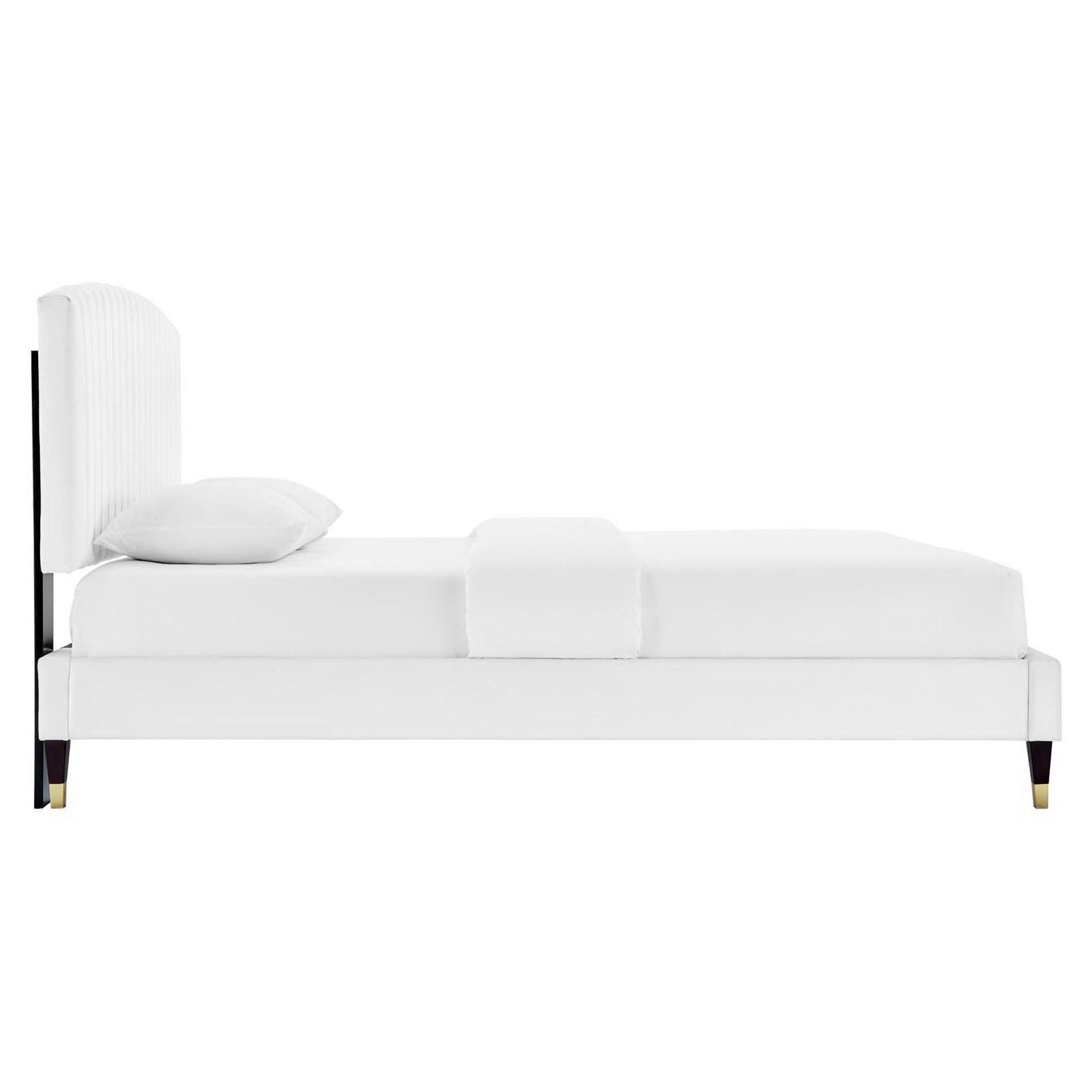 Valois Queen Platform Bed – White Denmark Home