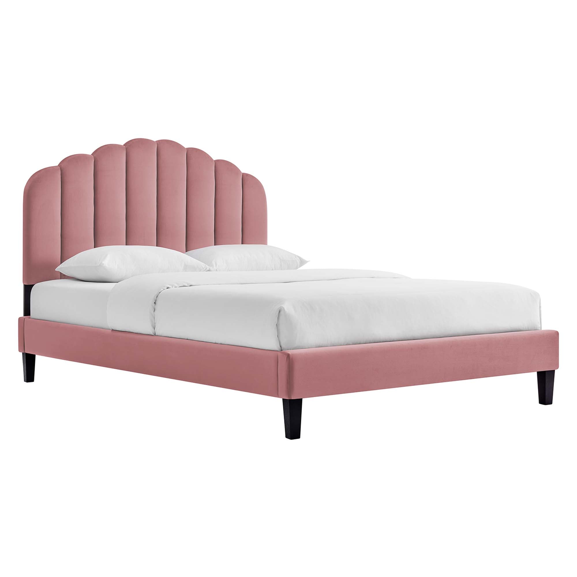 Elise Queen Platform Bed - Dusty Rose Denmark Home