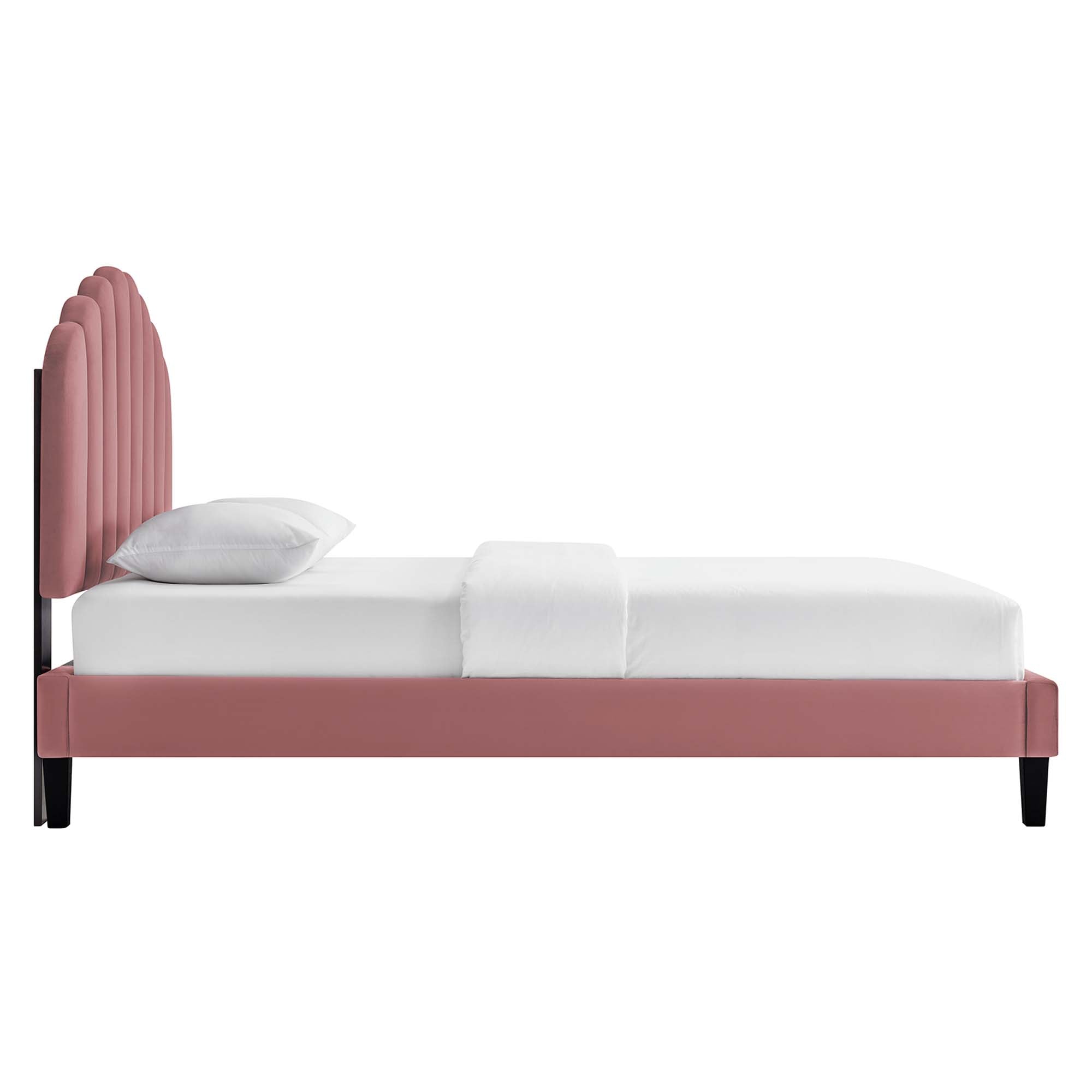Elise Queen Platform Bed - Dusty Rose Denmark Home