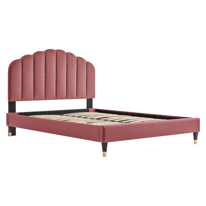 Elise Queen Platform Bed - Dusty Rose Denmark Home