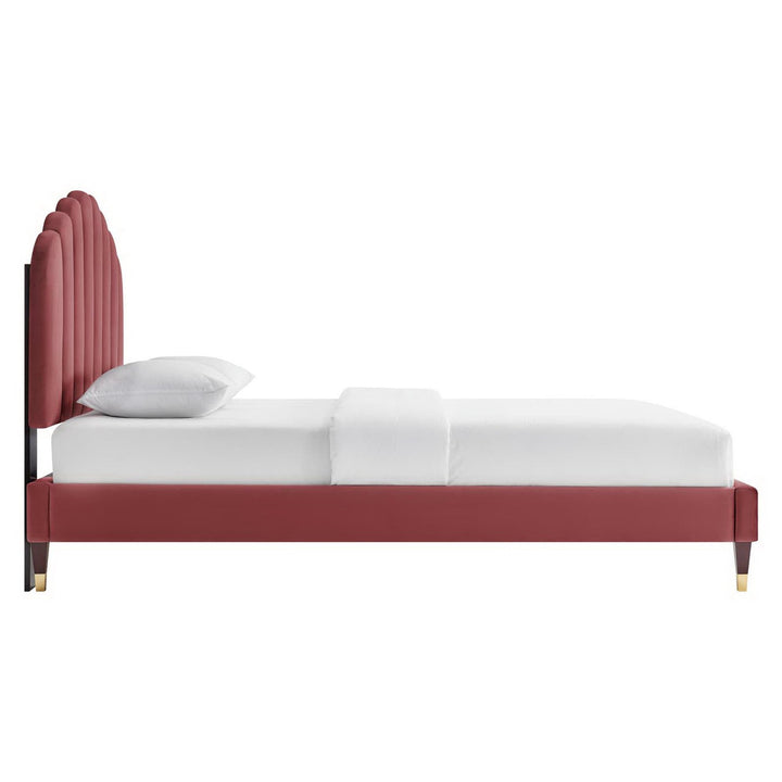 Elise Queen Platform Bed - Dusty Rose Denmark Home