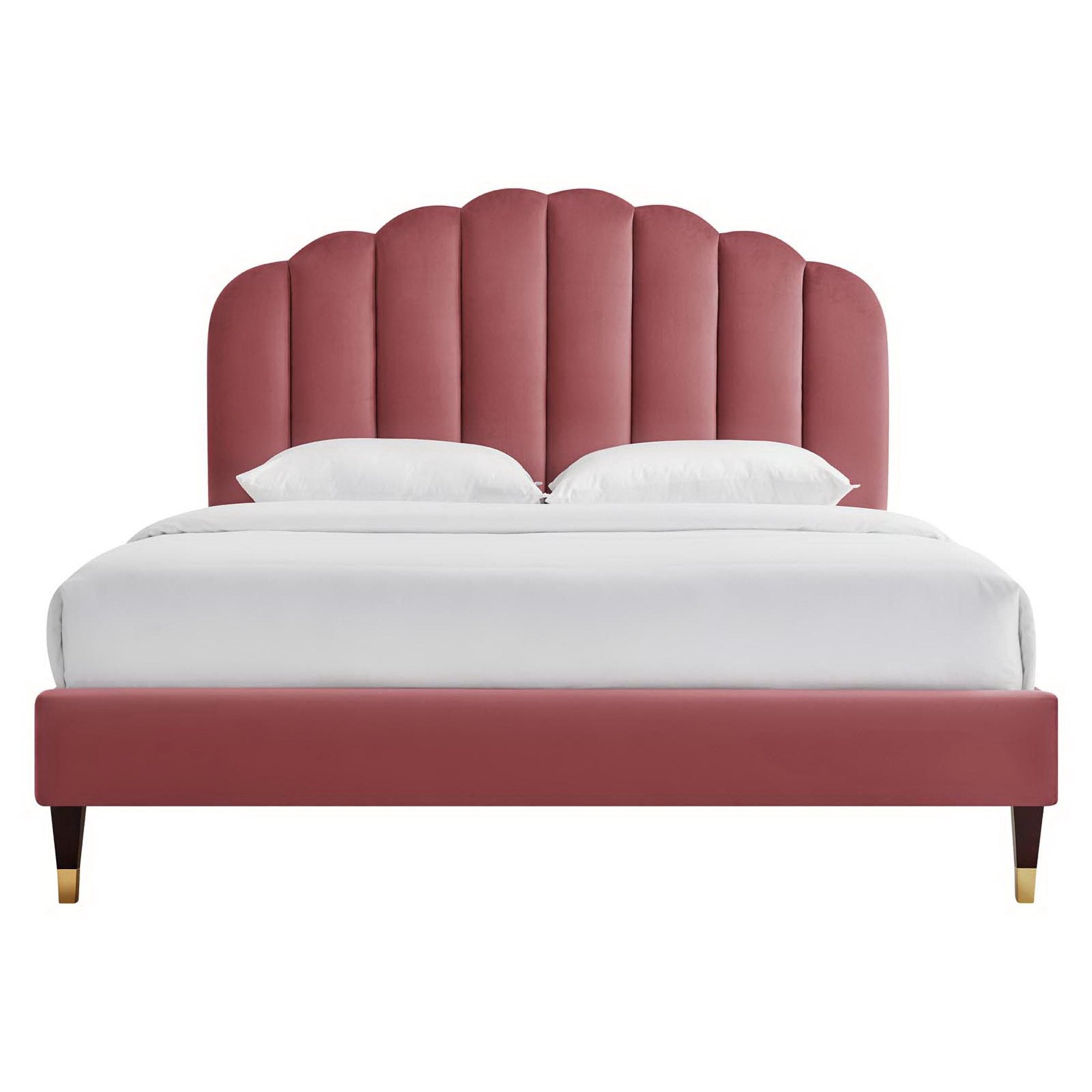 Elise Queen Platform Bed - Dusty Rose Denmark Home