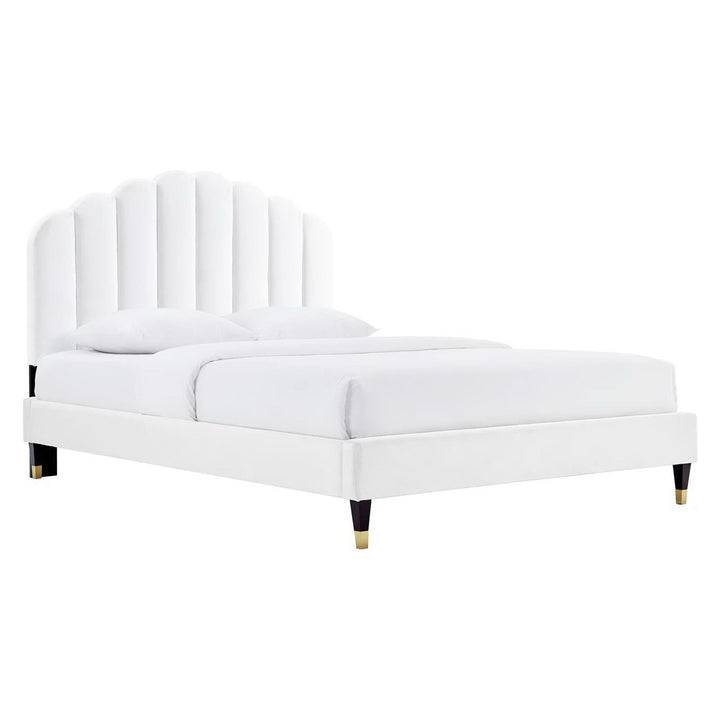 Elise Queen Platform Bed - White Denmark Home