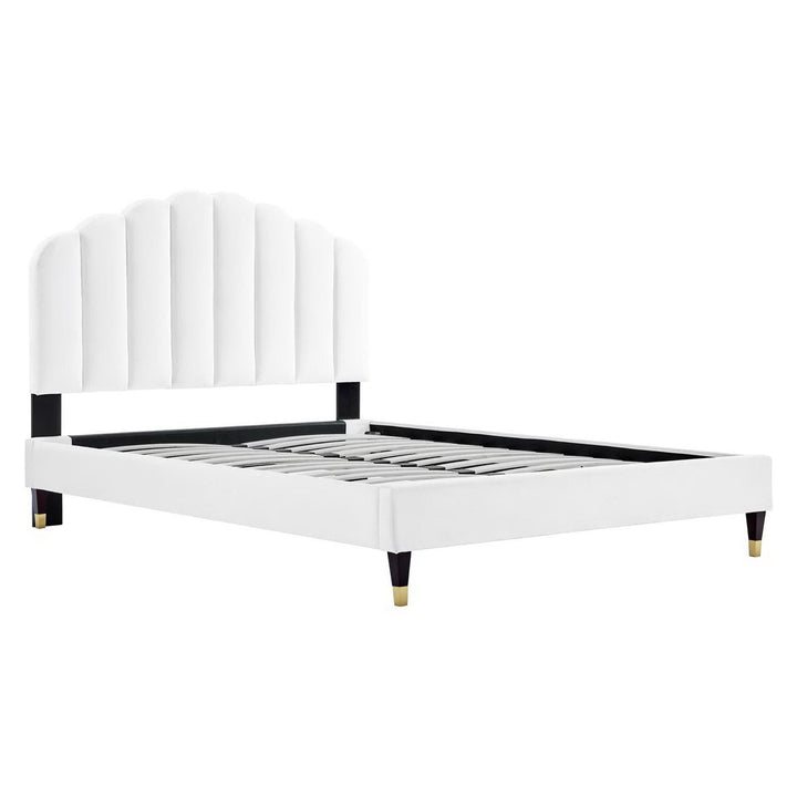 Elise Queen Platform Bed - White Denmark Home