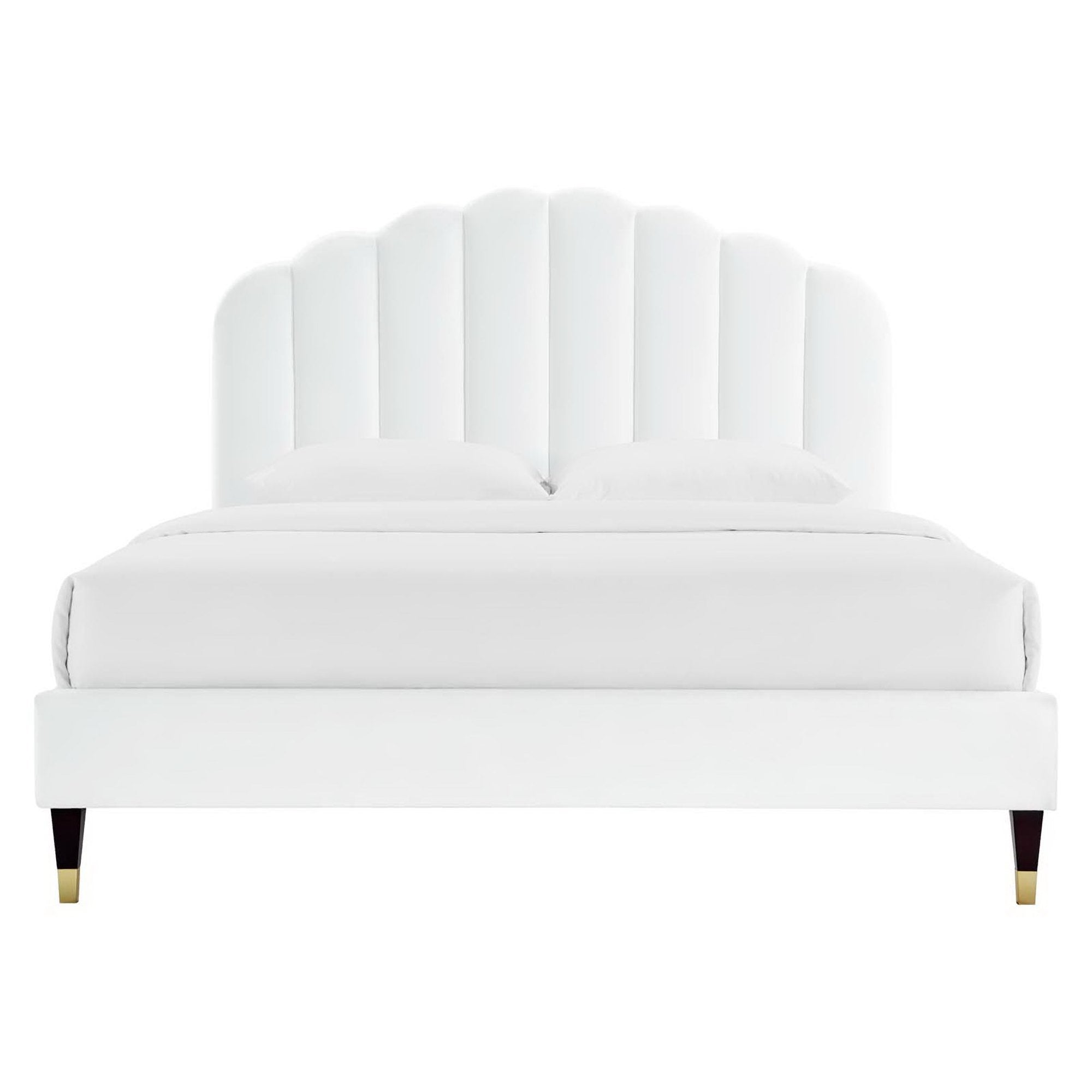 Elise Queen Platform Bed - White Denmark Home