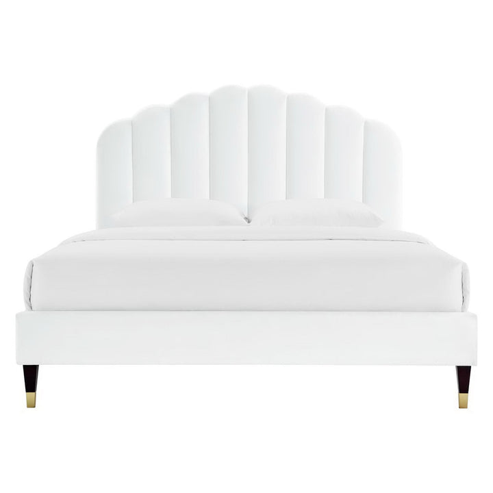 Elise Queen Platform Bed - White Denmark Home