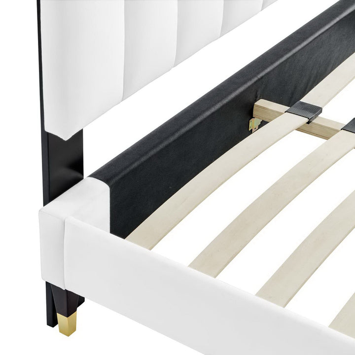 Elise Queen Platform Bed - White Denmark Home