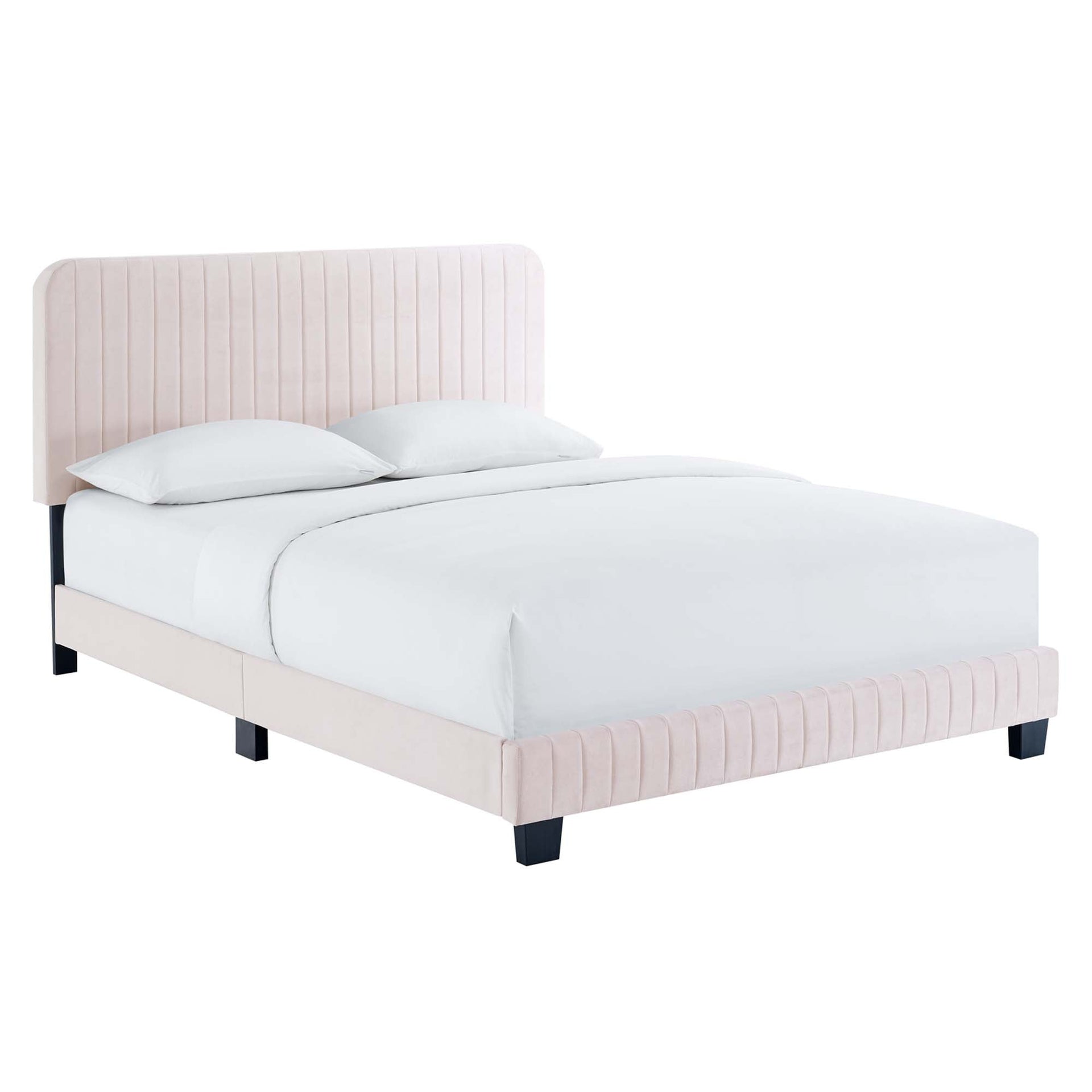 Yiva Queen Platform Bed - Pink Denmark Home