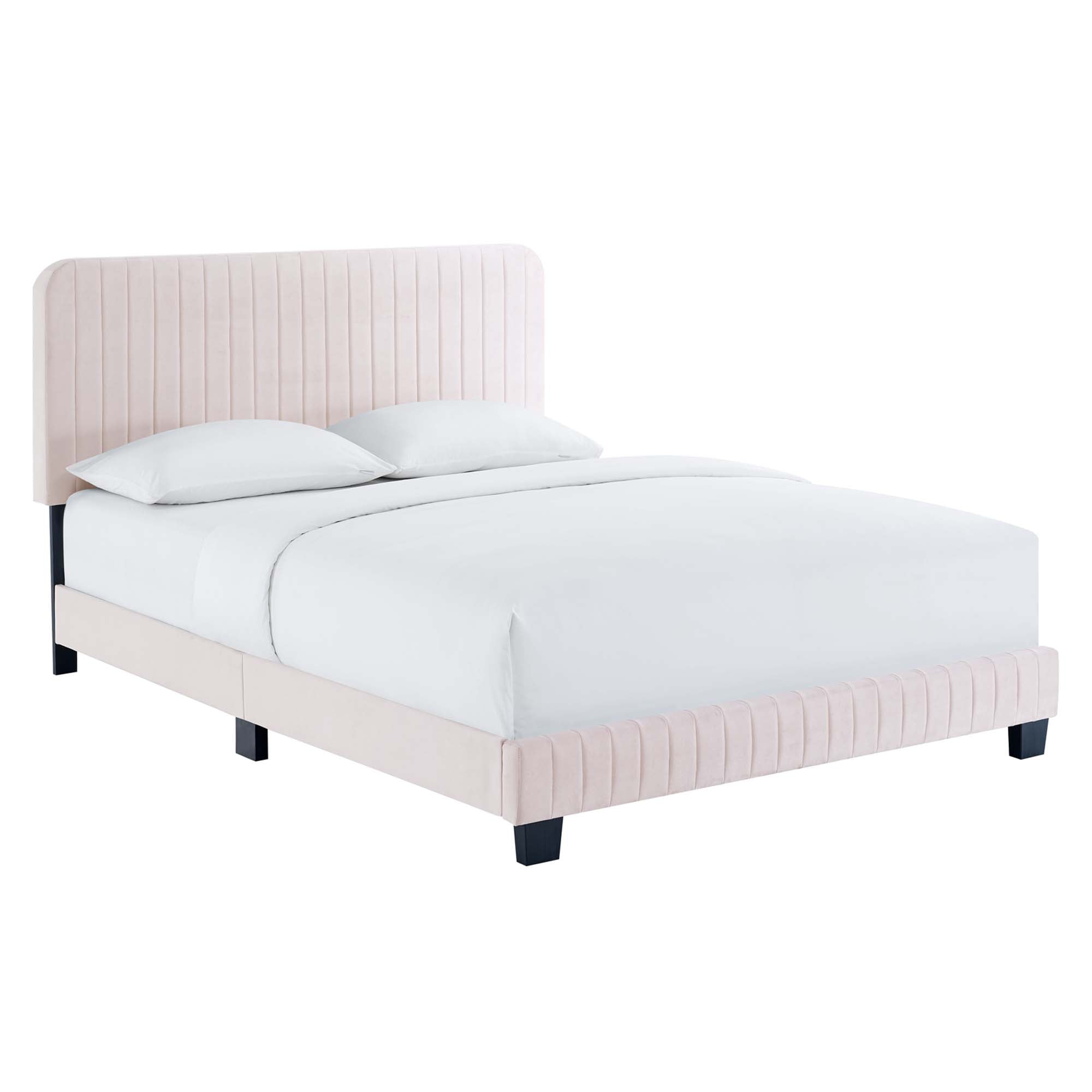 Yiva Queen Platform Bed - Pink Denmark Home
