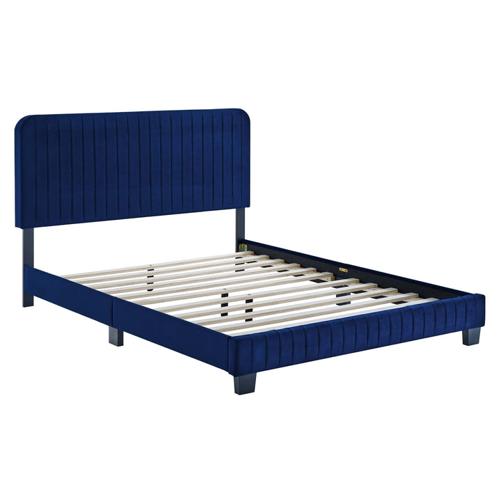 Yiva Full Platform Bed  - Navy Denmark Home