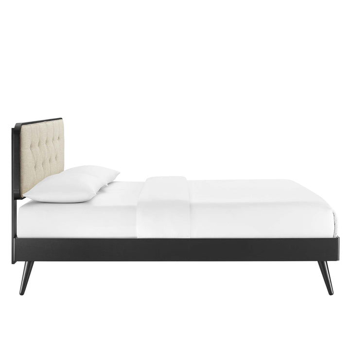 Alva Queen Platform Bed - Black Beige Denmark Home