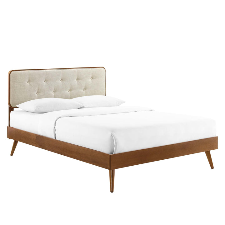 Alva Queen Platform Bed - Walnut Beige Denmark Home