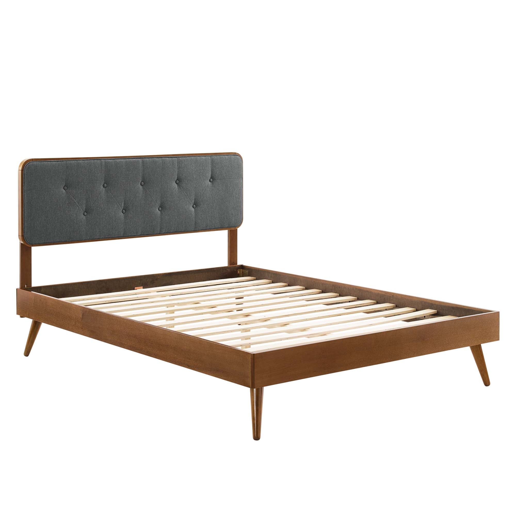 Alva Queen Platform Bed - Walnut Charcoal Denmark Home