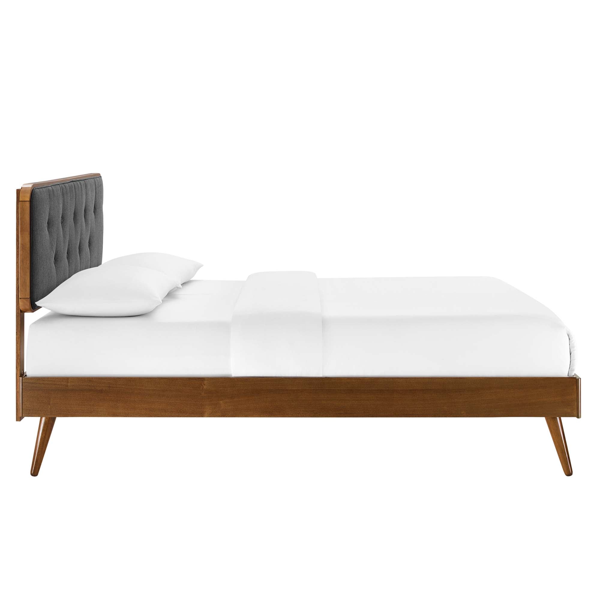 Alva Queen Platform Bed - Walnut Charcoal Denmark Home