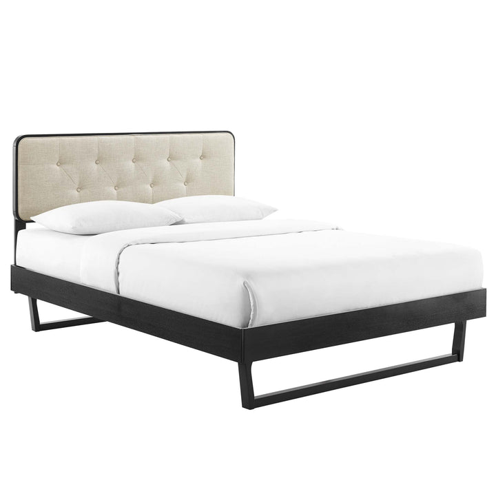 Alva Full Platform Bed - Black Beige Denmark Home