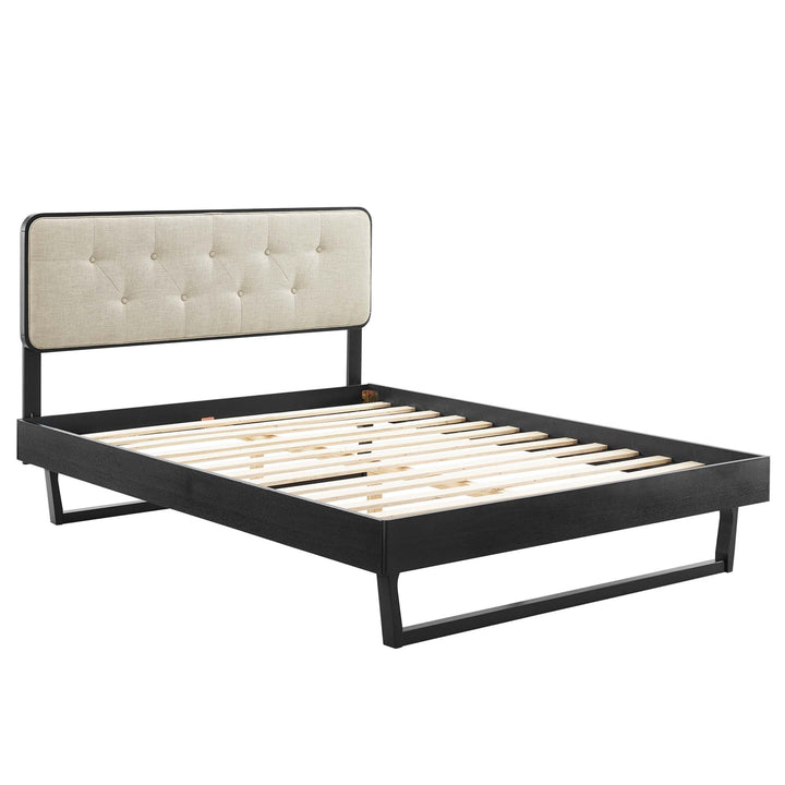 Alva Full Platform Bed - Black Beige Denmark Home