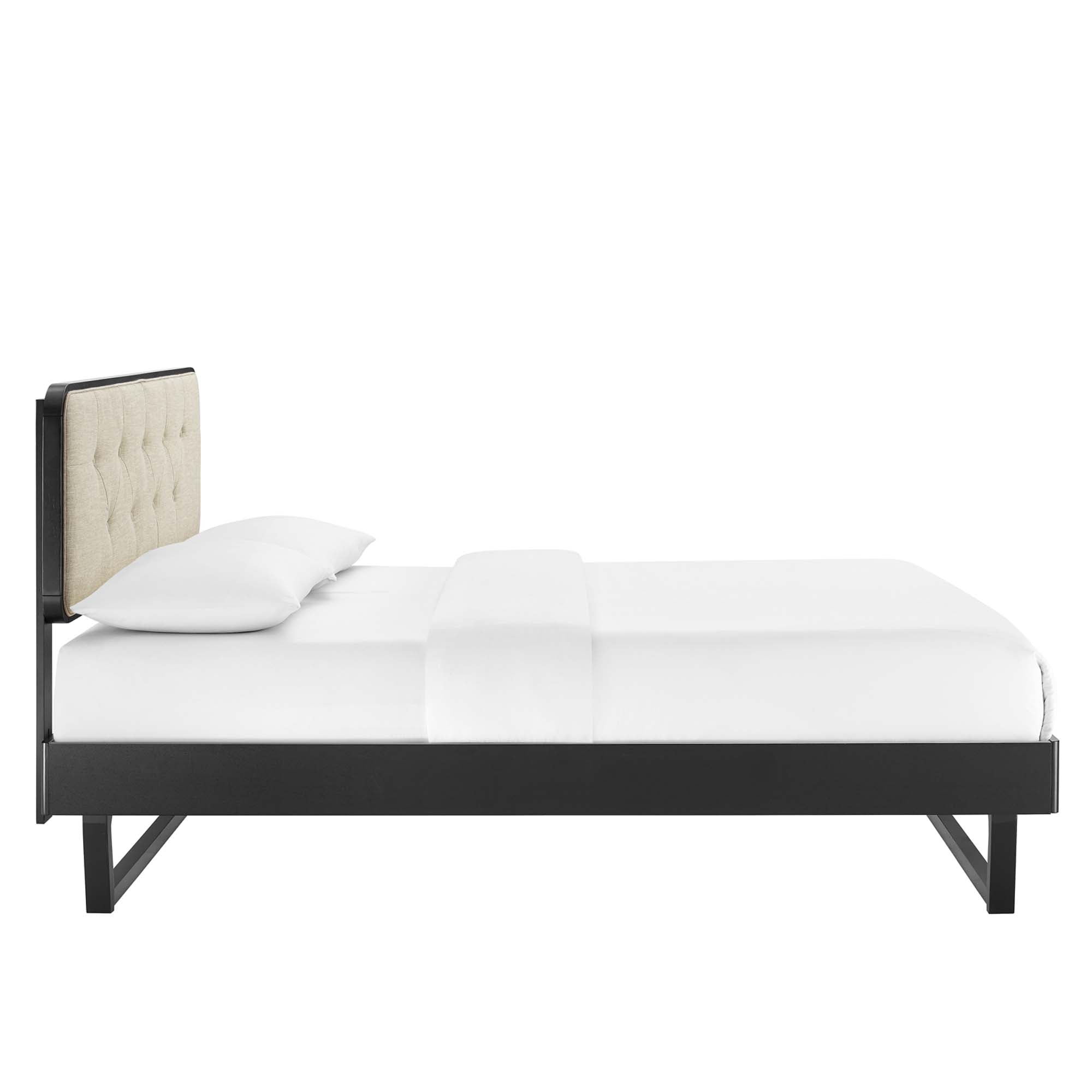 Alva Full Platform Bed - Black Beige Denmark Home