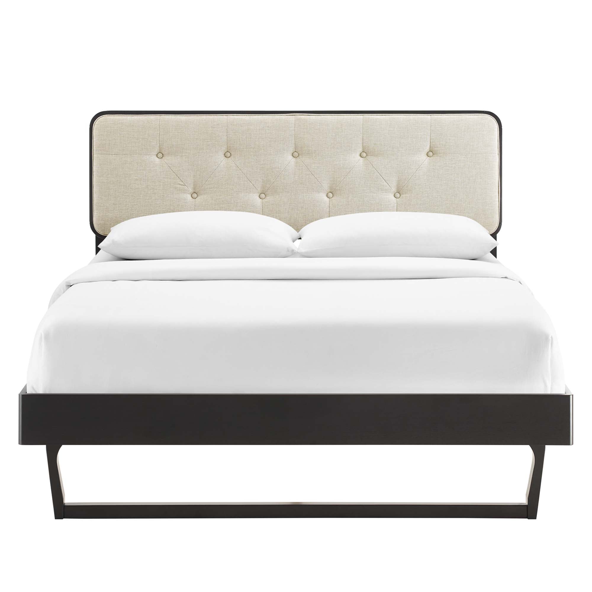 Alva Full Platform Bed - Black Beige Denmark Home