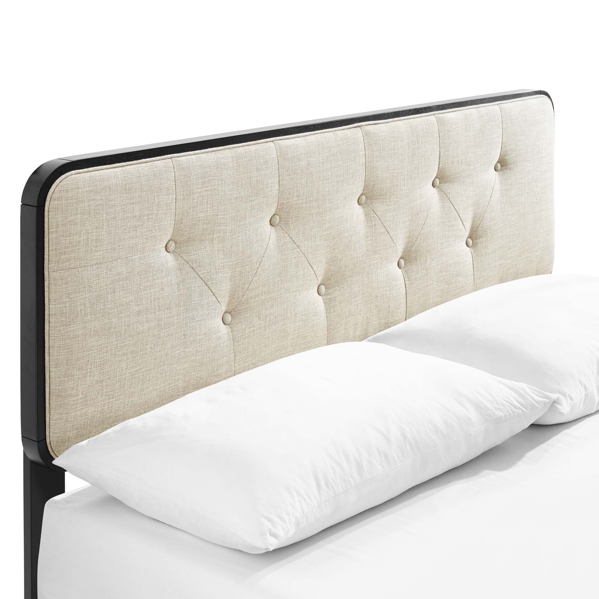 Alva Full Platform Bed - Black Beige Denmark Home