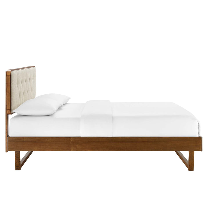 Alva Twin Platform Bed - Walnut Beige Denmark Home