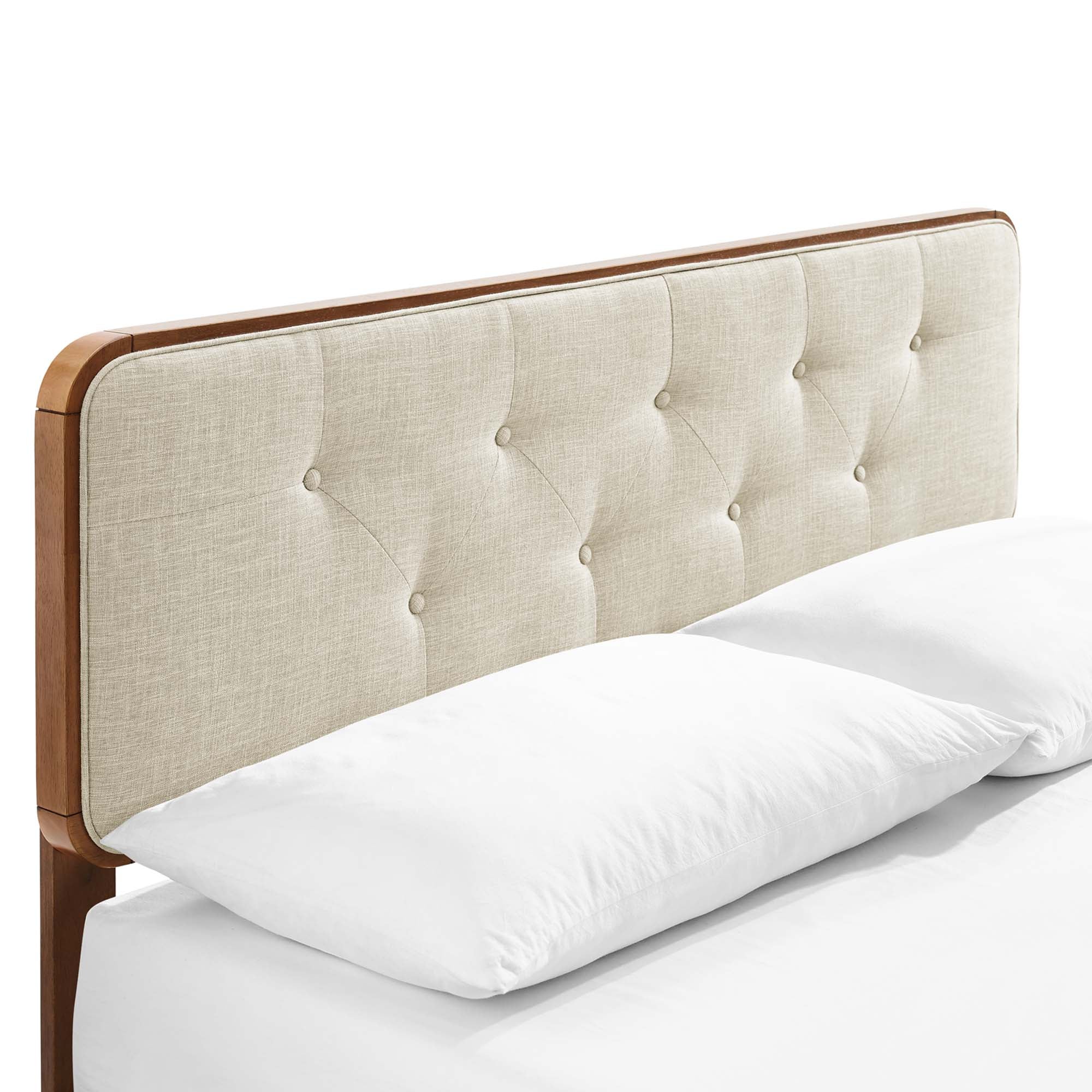 Alva Twin Platform Bed - Walnut Beige Denmark Home