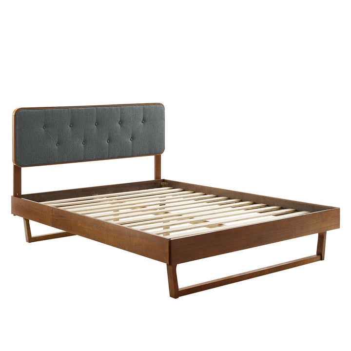 Alva Twin Platform Bed - Walnut Charcoal Denmark Home
