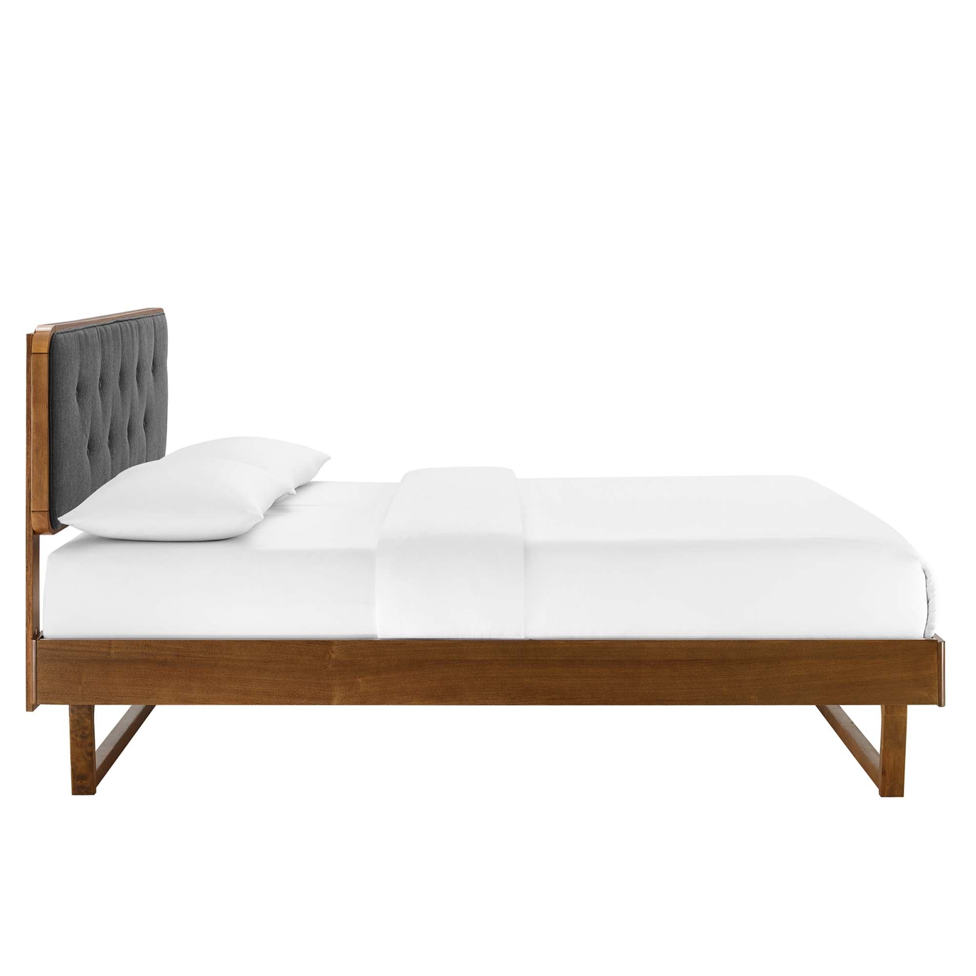 Alva Twin Platform Bed - Walnut Charcoal Denmark Home