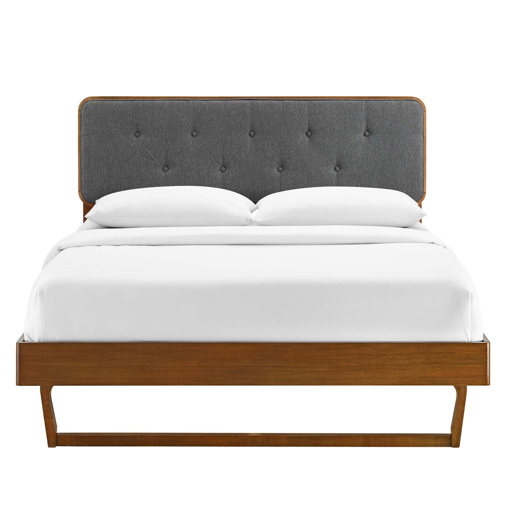 Alva Twin Platform Bed - Walnut Charcoal Denmark Home