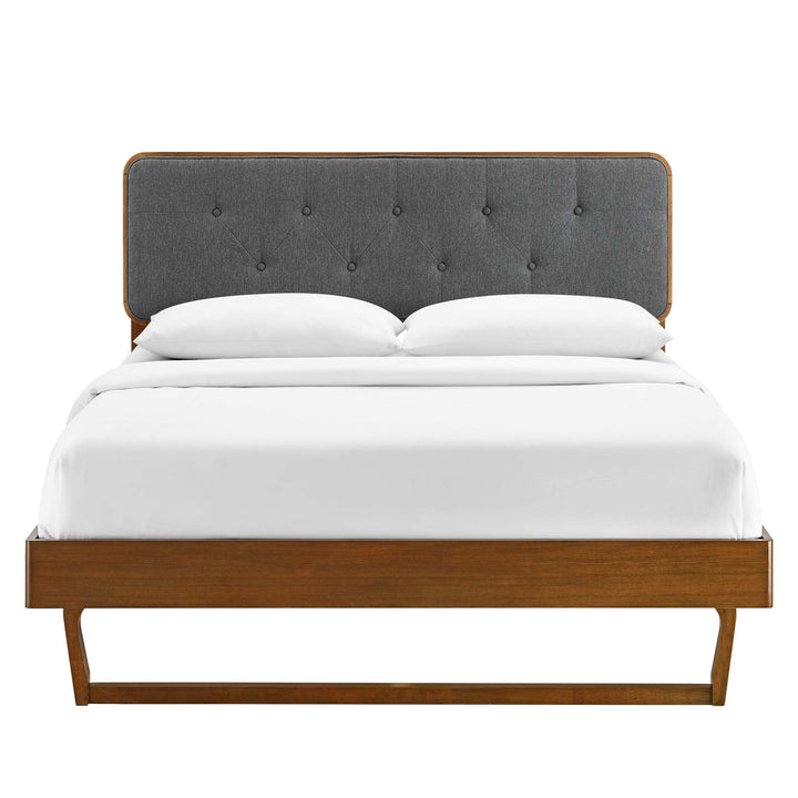 Alva Twin Platform Bed - Walnut Charcoal Denmark Home