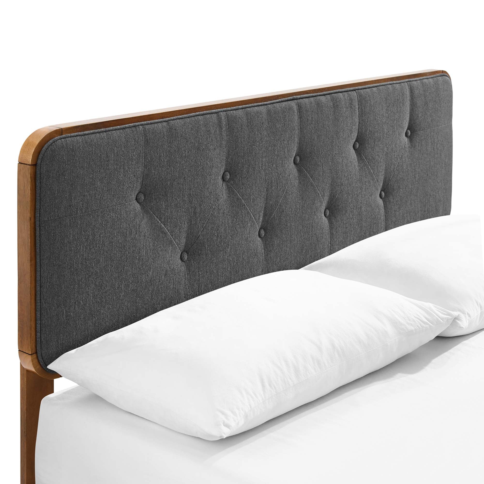 Alva Twin Platform Bed - Walnut Charcoal Denmark Home