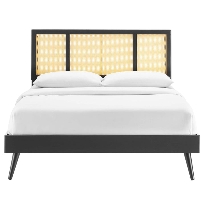 Ribe Woven Cane Rattan King Platform Bed - Black Denmark Home