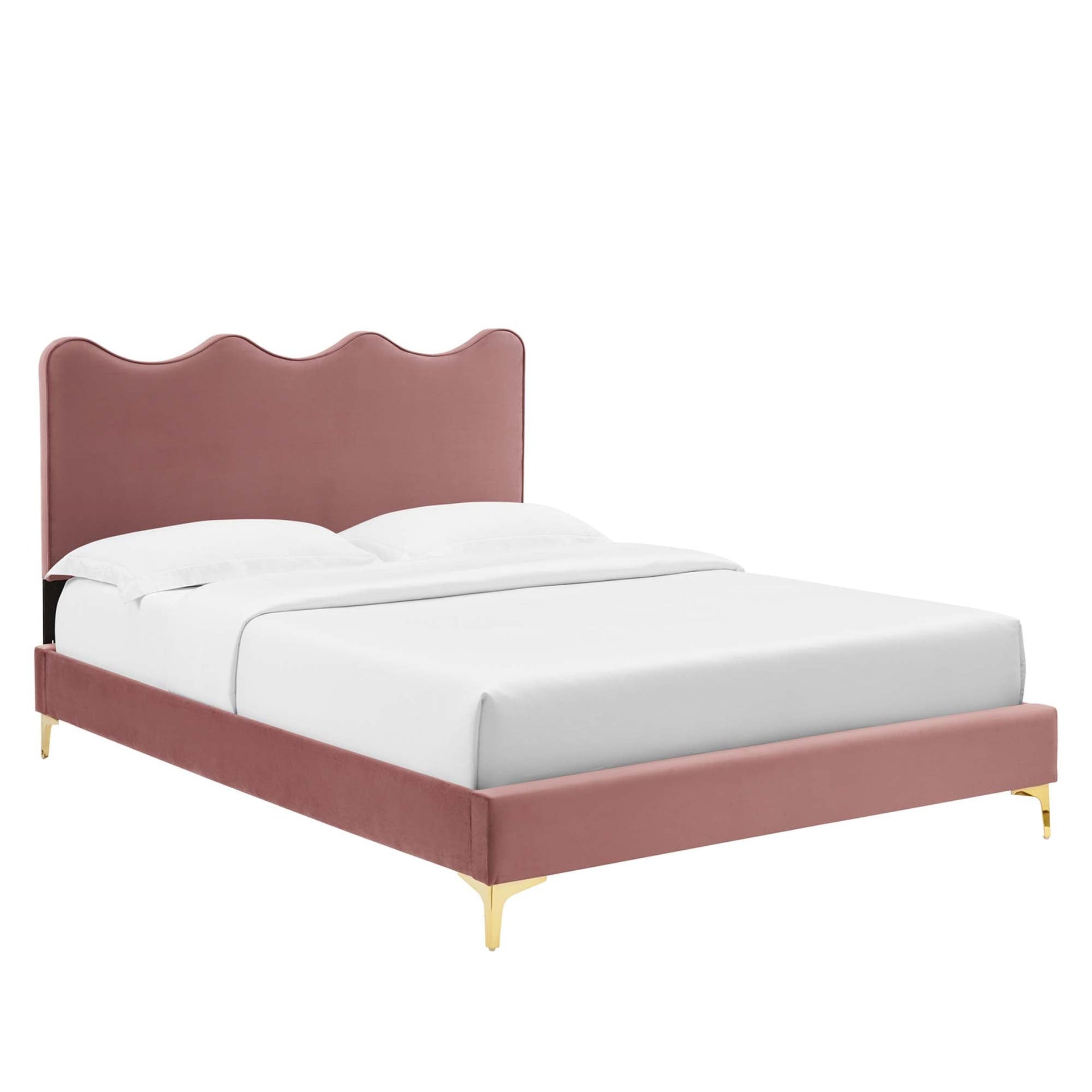 Ona Queen Platform Bed - Dusty Rose Denmark Home
