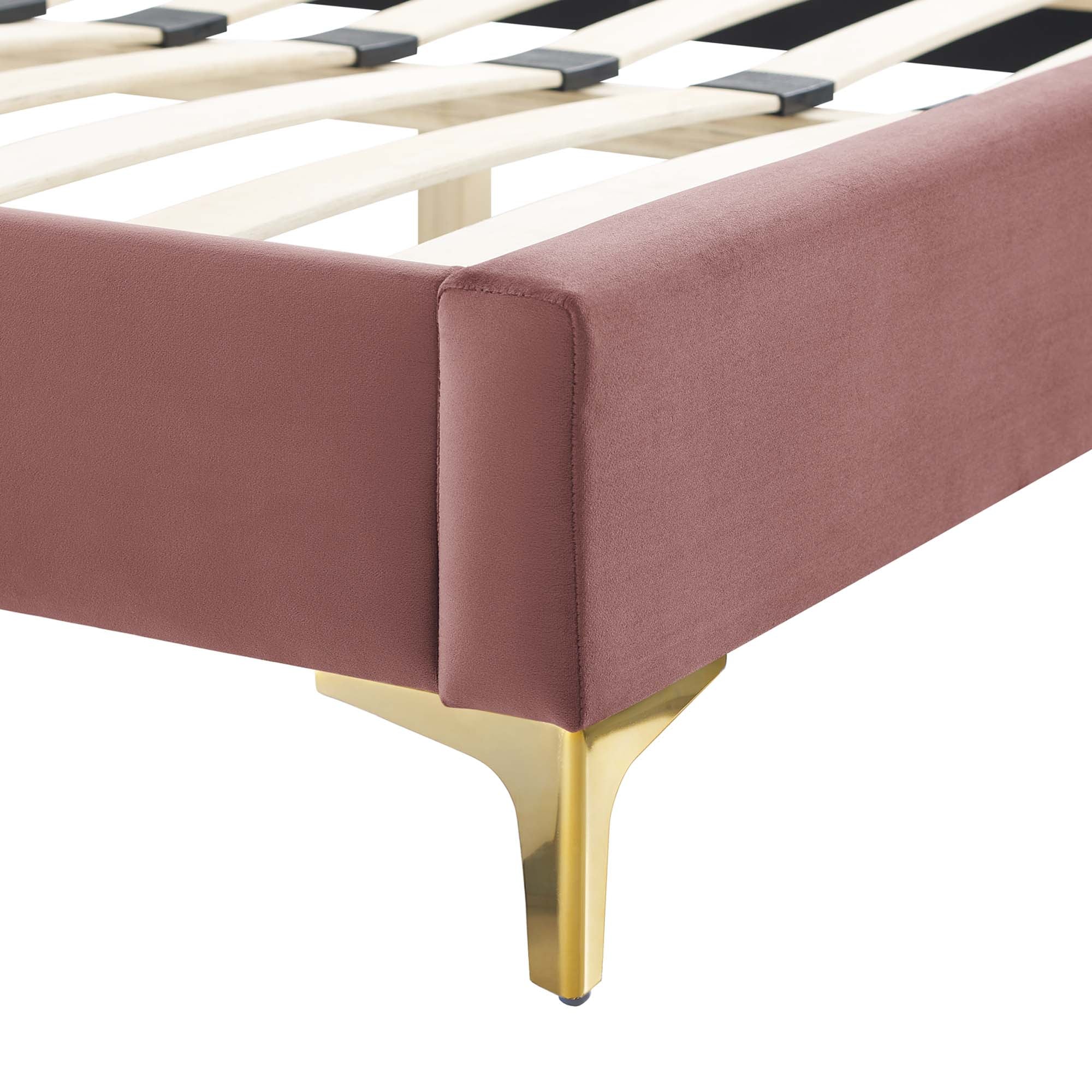 Ona Queen Platform Bed - Dusty Rose Denmark Home