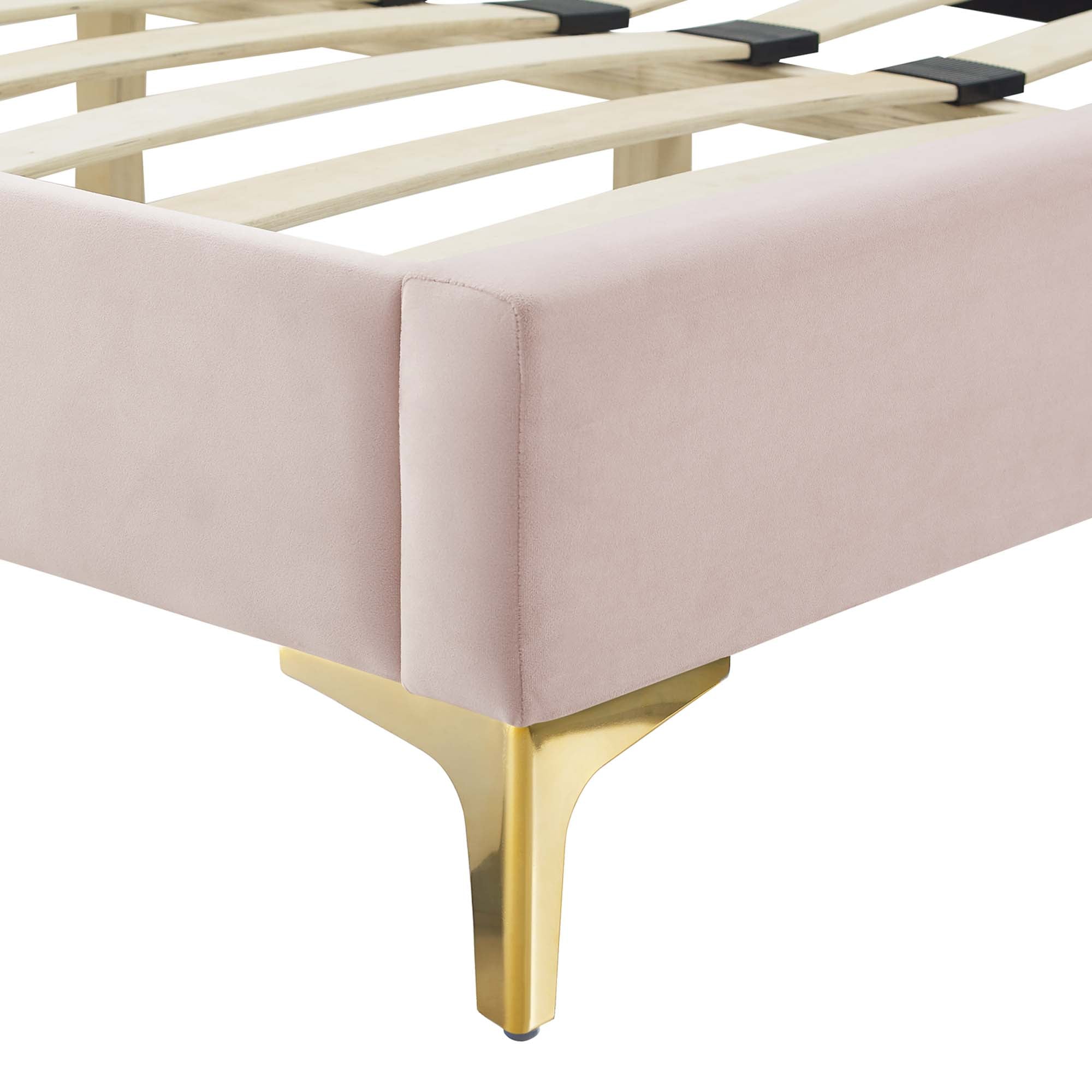 Saga Queen Platform Bed - Pink Denmark Home