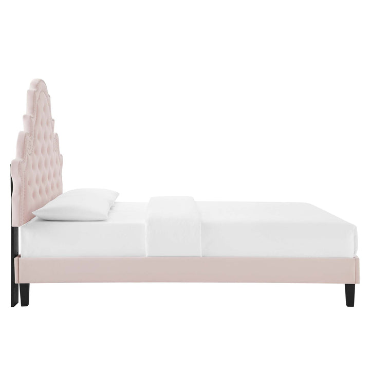 Saga Queen Platform Bed - Pink Denmark Home
