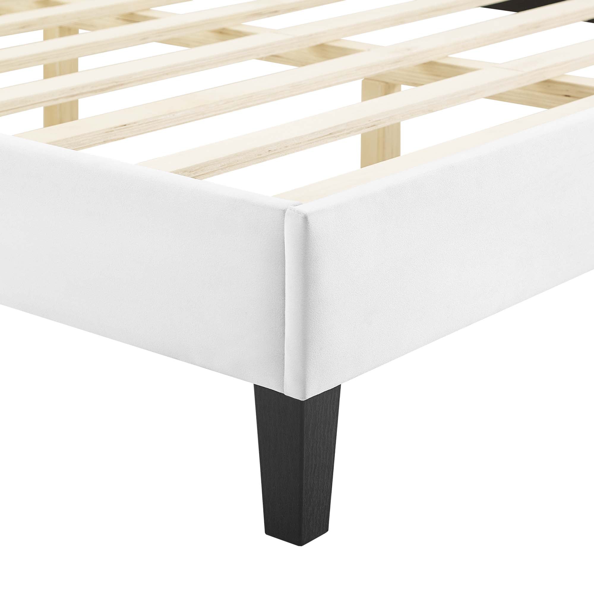 Saga Full Platform Bed - White Denmark Home