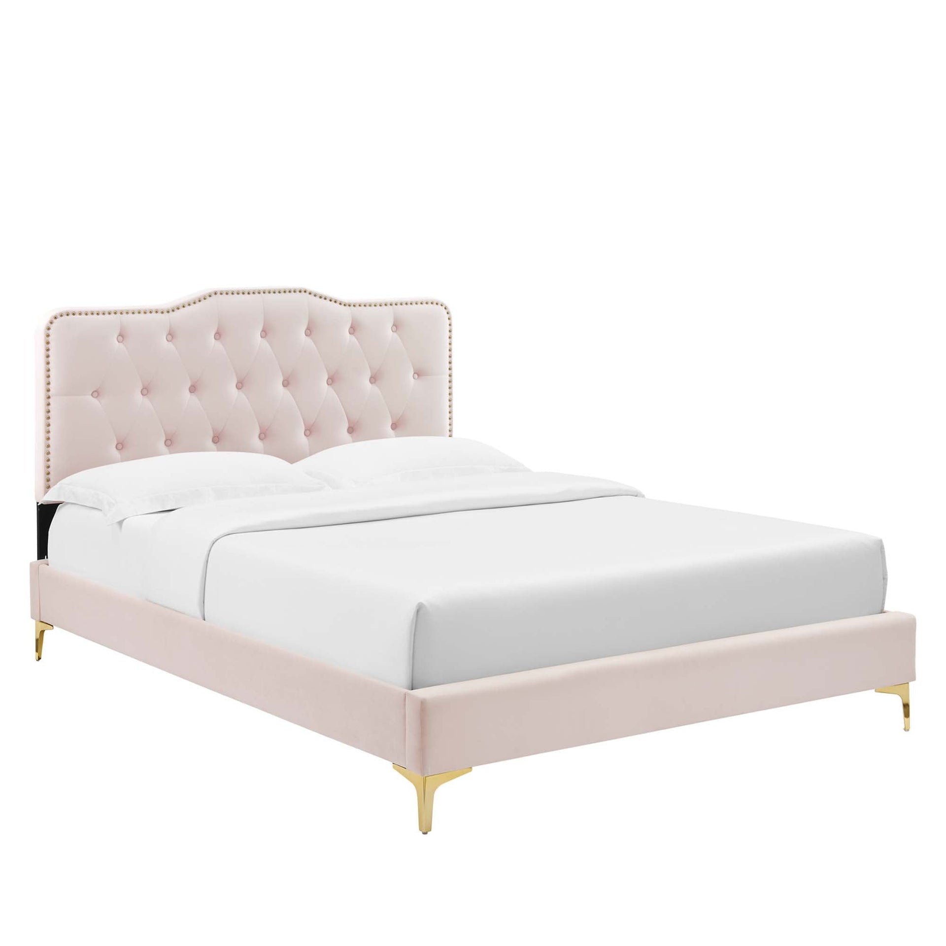 Elsen Queen Platform Bed – Pink Denmark Home