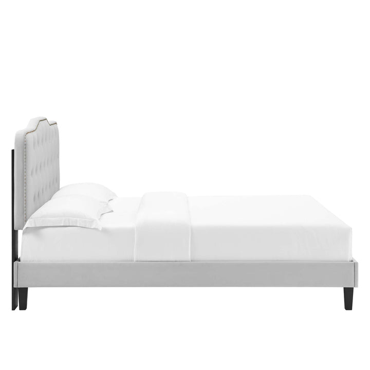Elsen Twin Platform Bed – Light Gray Denmark Home