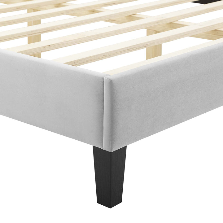 Elsen Twin Platform Bed – Light Gray Denmark Home