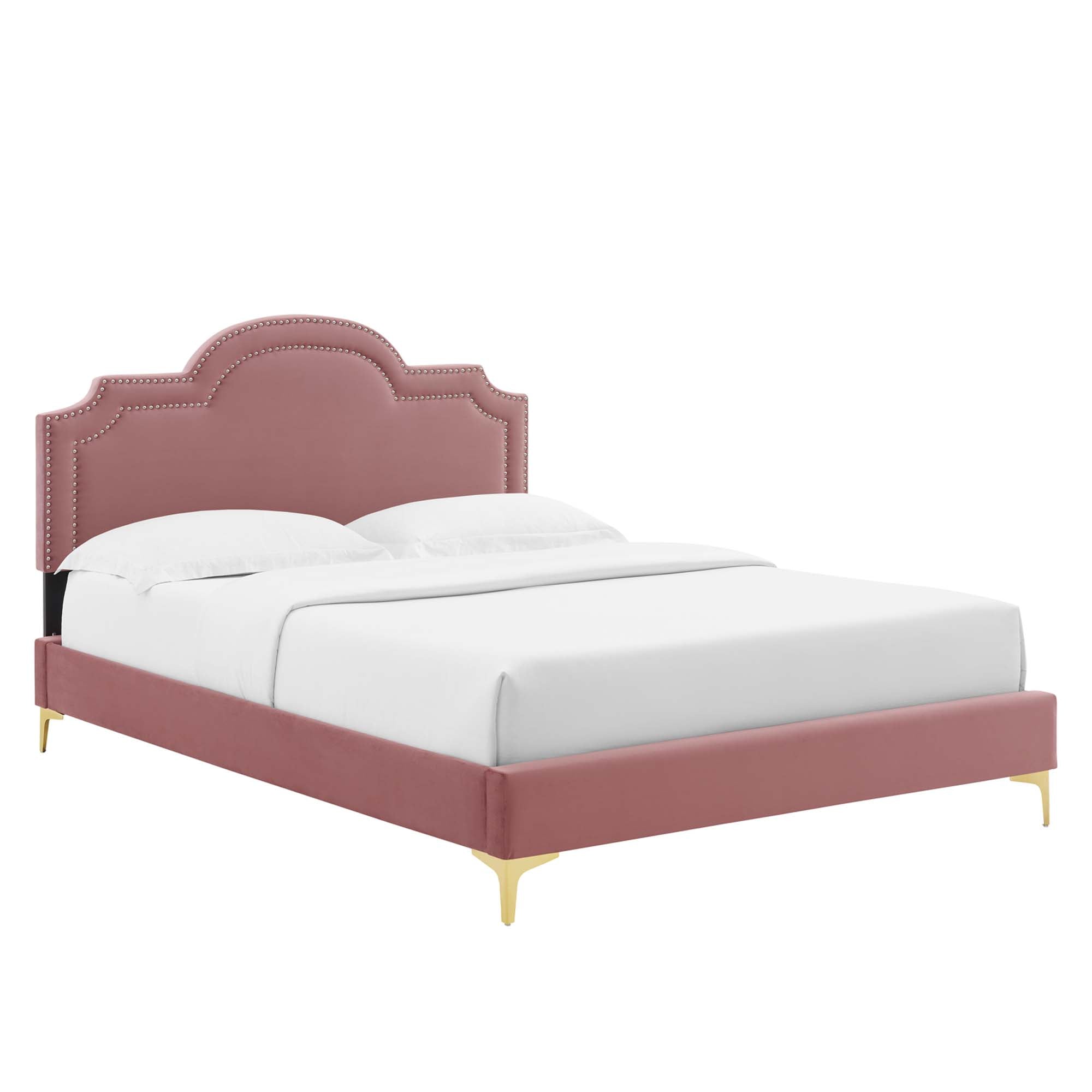 Vilde King Platform Bed - Dusty Rose Denmark Home