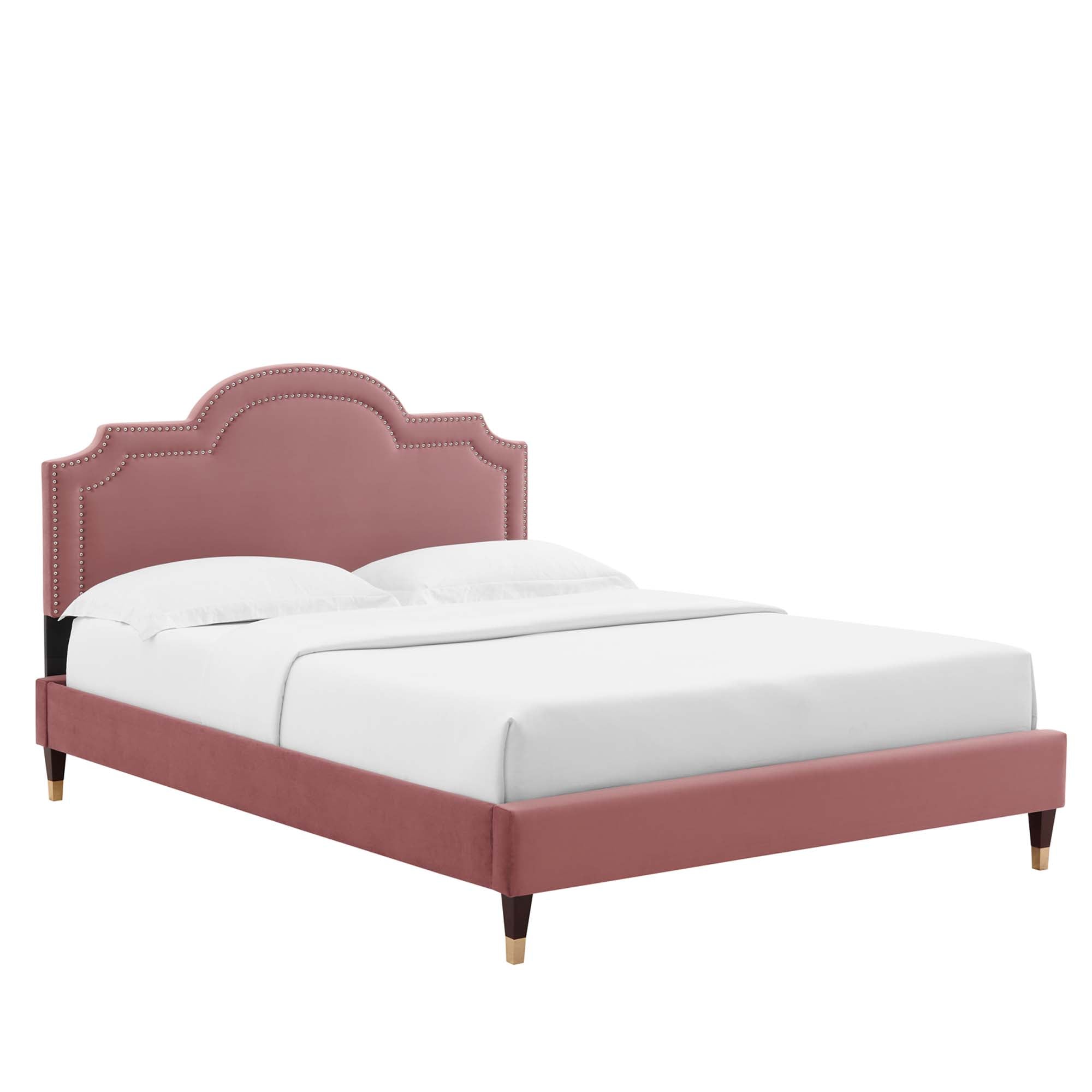 Vilde King Platform Bed - Dusty Rose Denmark Home