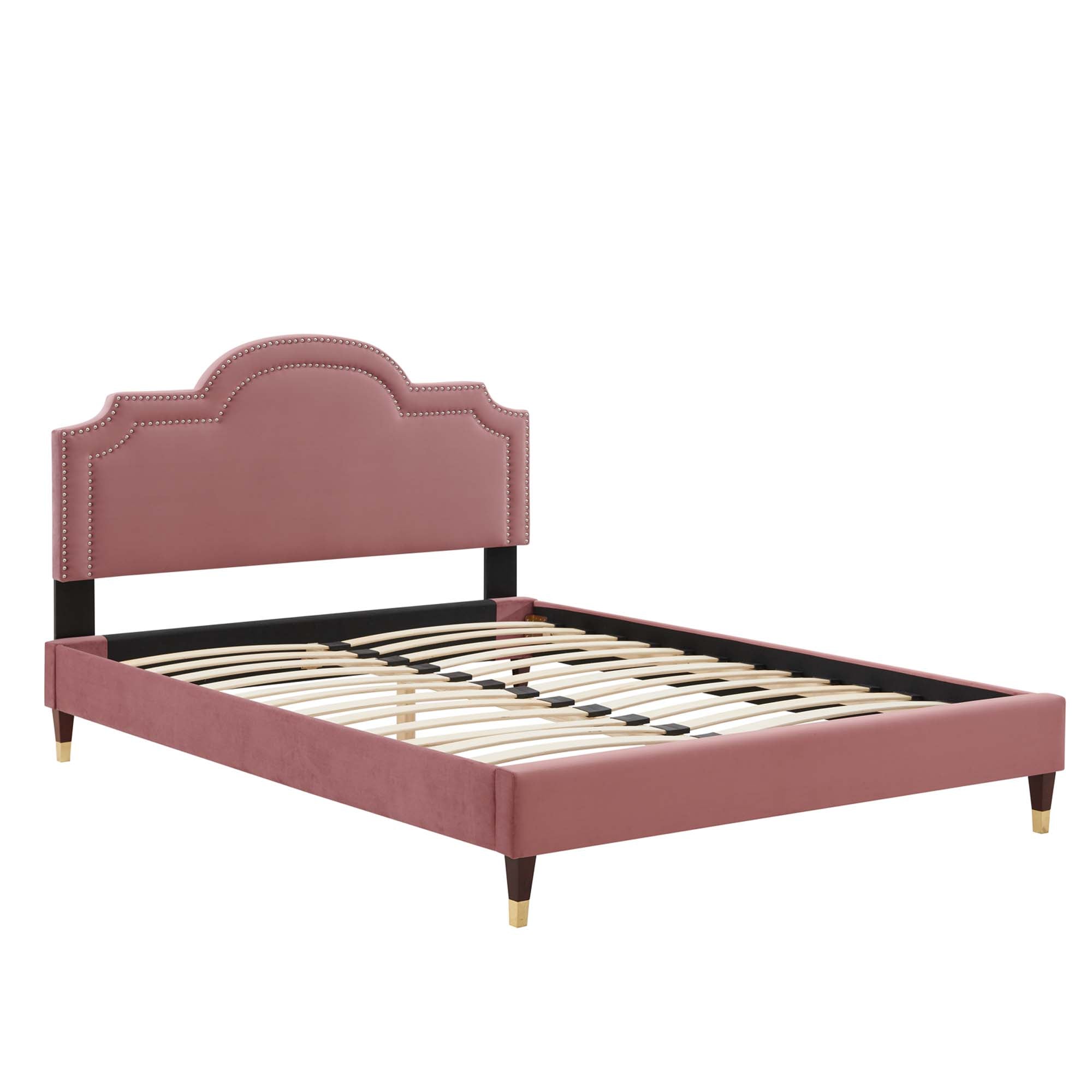 Vilde King Platform Bed - Dusty Rose Denmark Home