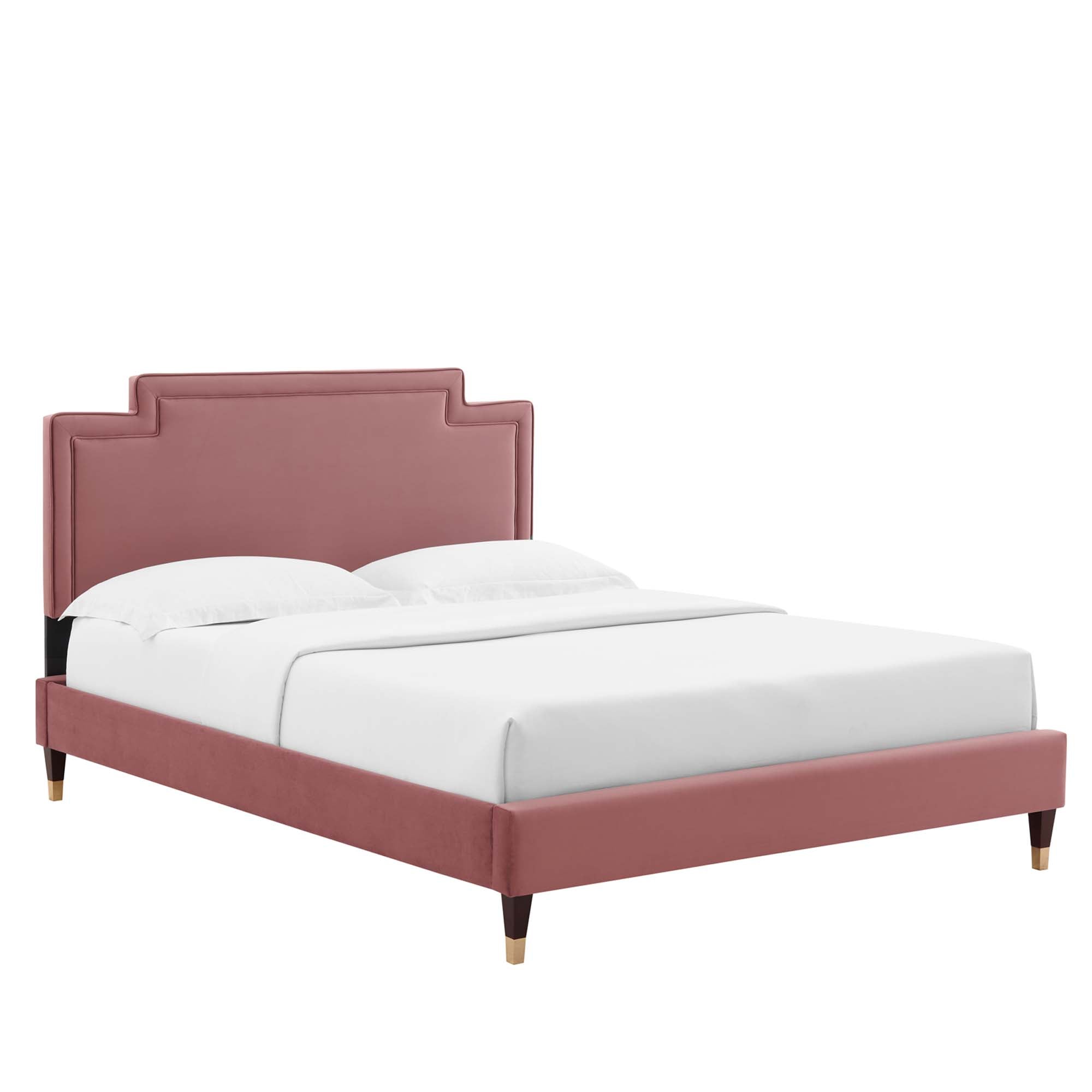Valenza Performance Velvet King Platform Bed - Denmark Home