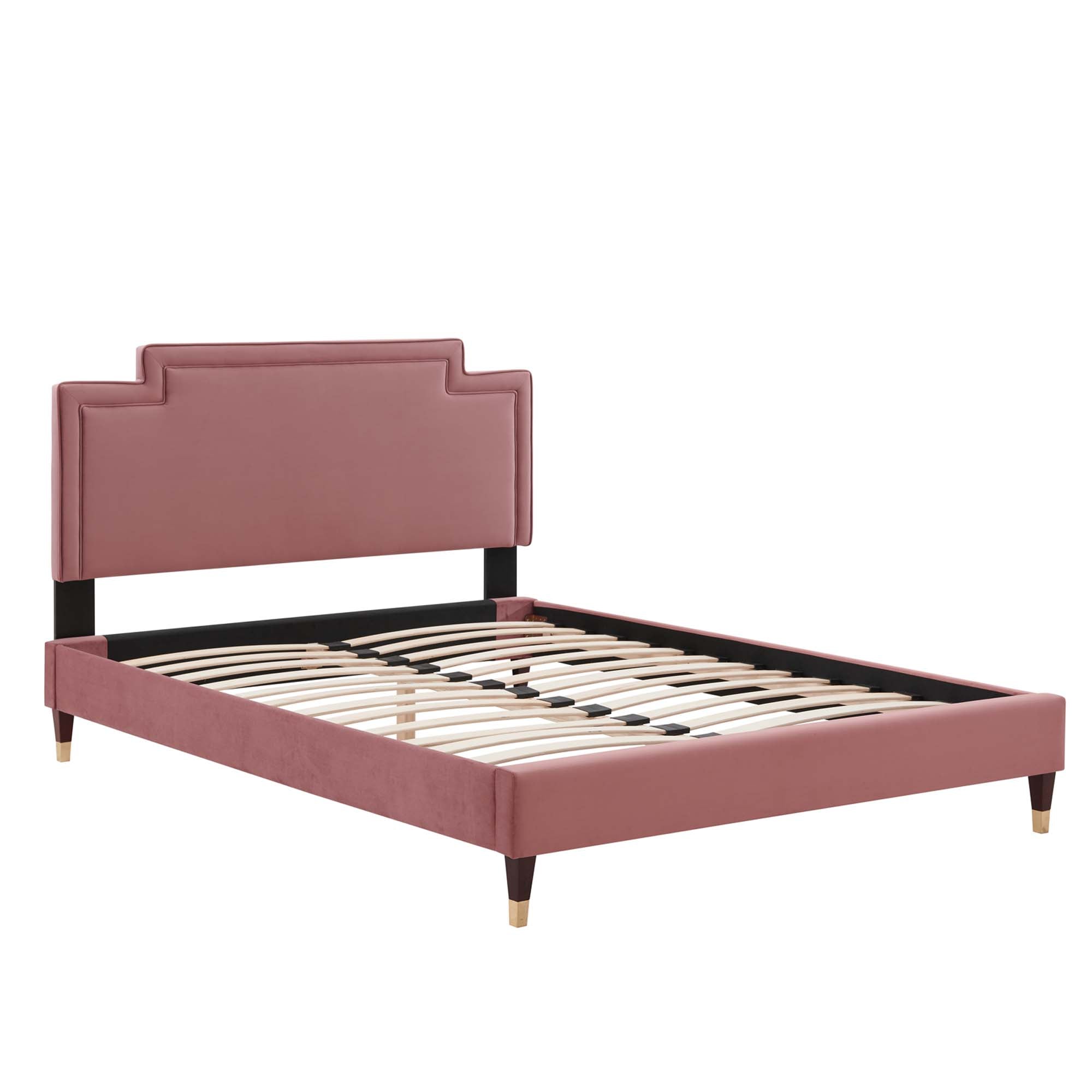 Valenza Performance Velvet King Platform Bed - Denmark Home