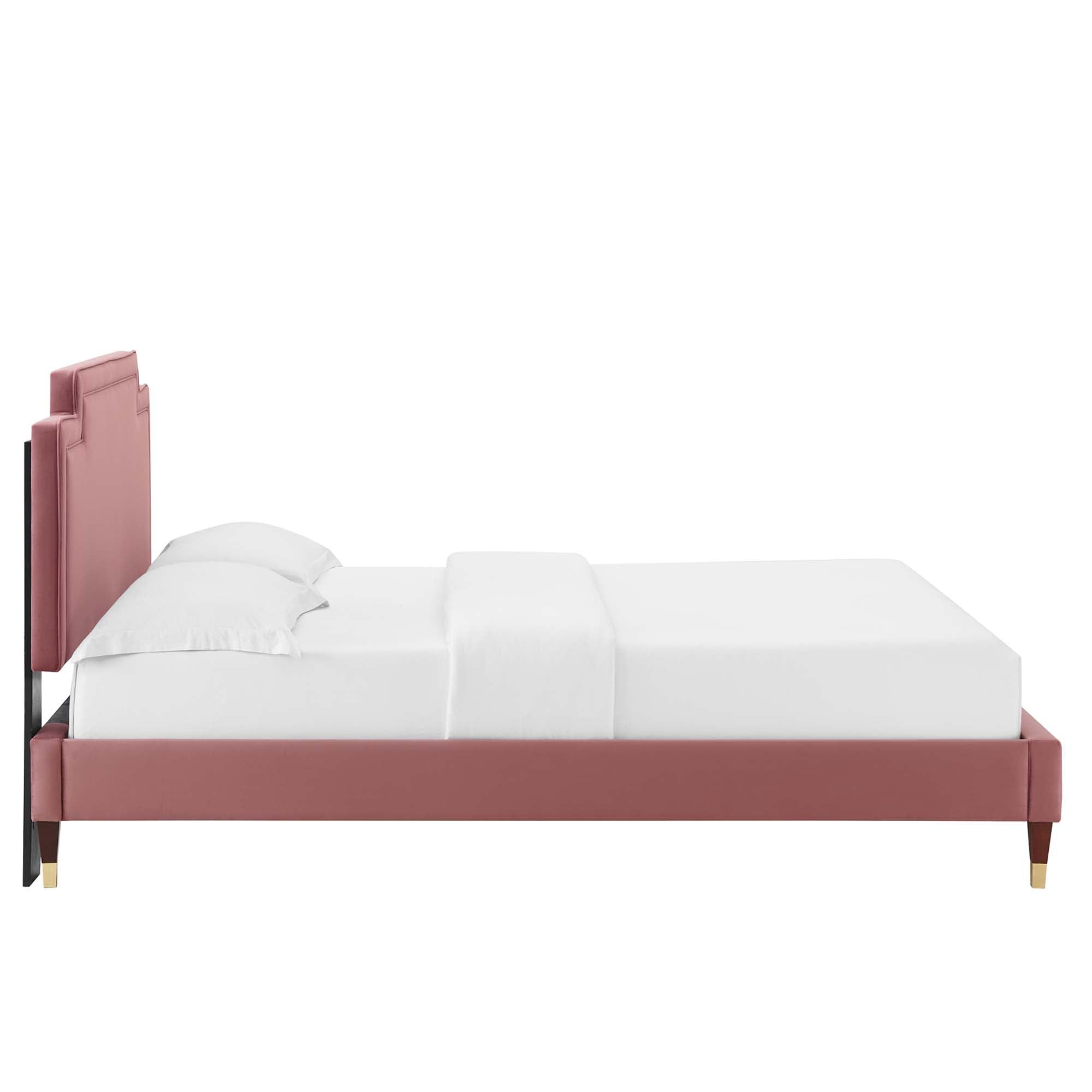 Valenza Performance Velvet King Platform Bed - Denmark Home