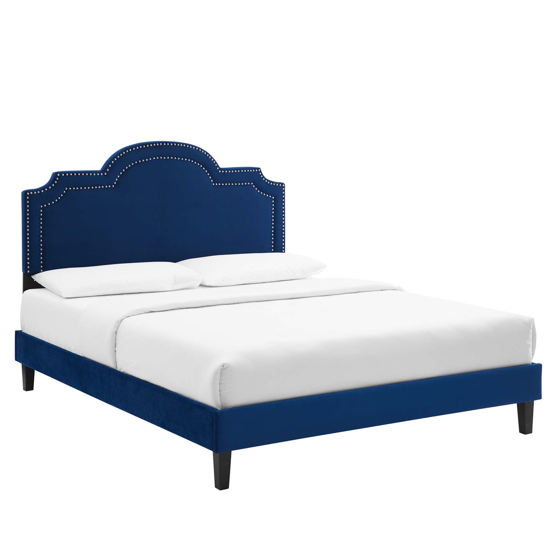 Vilde King Platform Bed - Navy Denmark Home