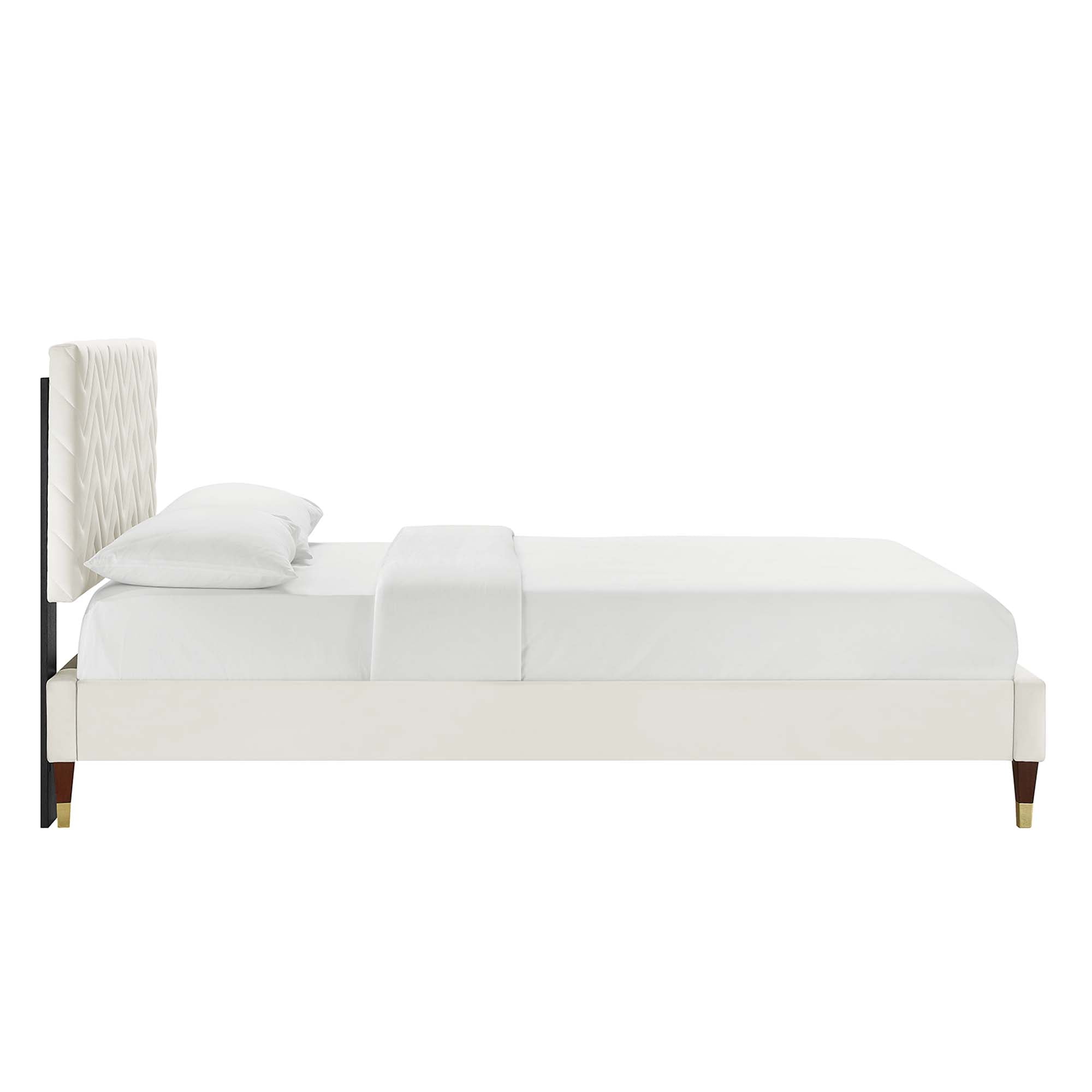 Zerina Queen Platform Bed - White Denmark Home