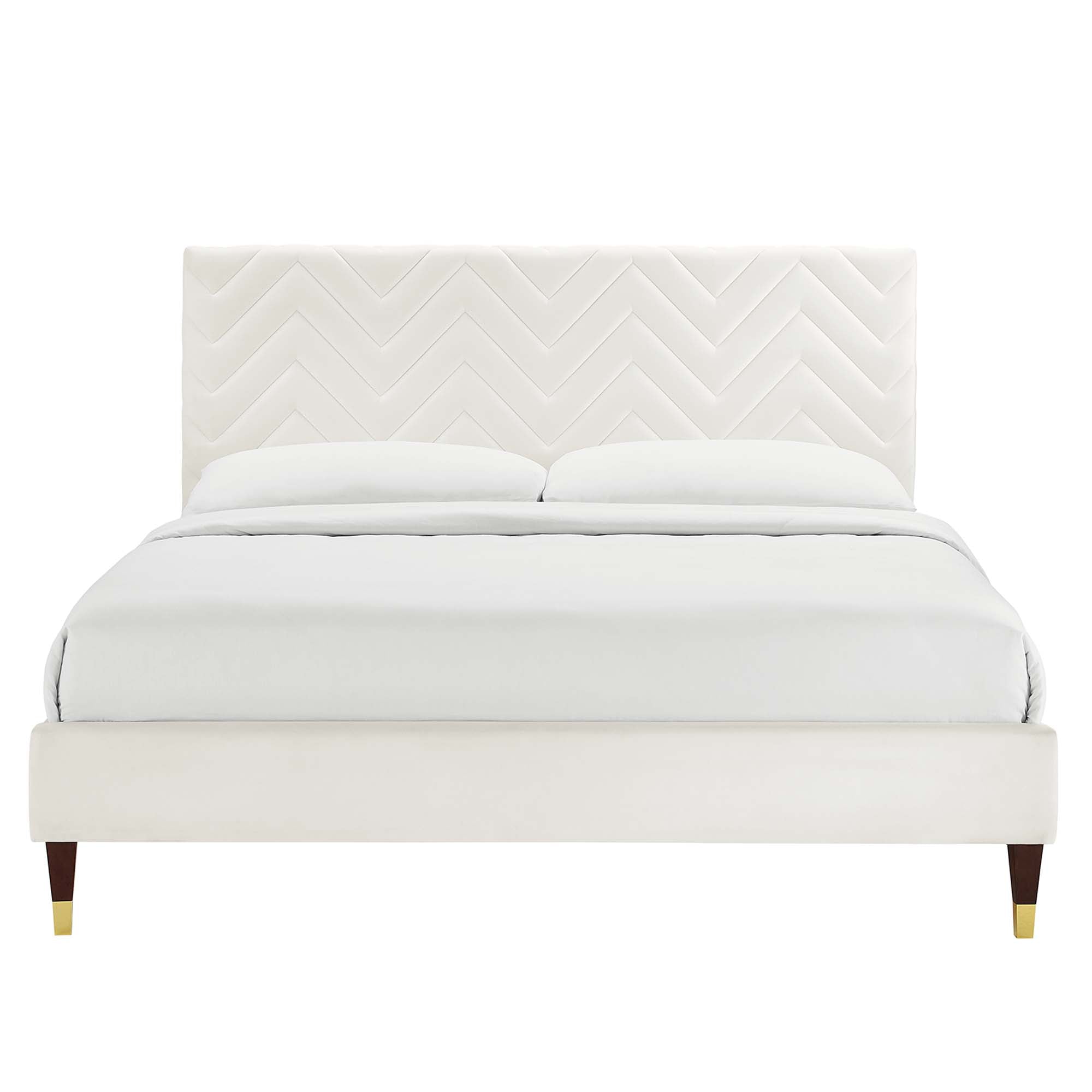 Zerina Queen Platform Bed - White Denmark Home